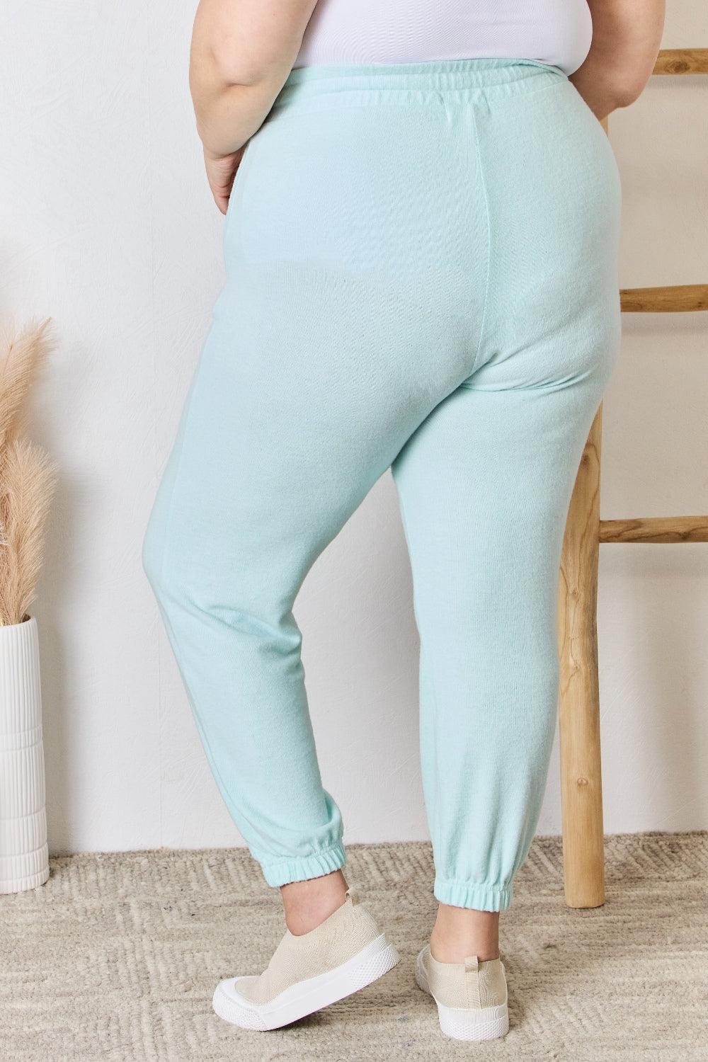 RISEN Full Size Drawstring Ultra Soft Knit Joggers