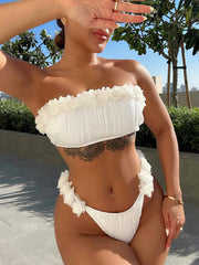 Applique Tie Back Two - Piece Bikini Set - Admiresty