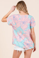 BOMBOM Floral Short Sleeve T - Shirt - Admiresty