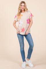 BOMBOM Floral Short Sleeve T - Shirt - Admiresty