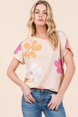 BOMBOM Floral Short Sleeve T - Shirt - Admiresty