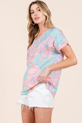 BOMBOM Floral Short Sleeve T - Shirt - Admiresty