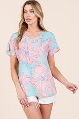 BOMBOM Floral Short Sleeve T - Shirt - Admiresty