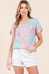 BOMBOM Floral Short Sleeve T - Shirt - Admiresty