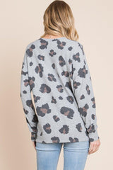 BOMBOM Leopard Drop Shoulder T-Shirt - Admiresty