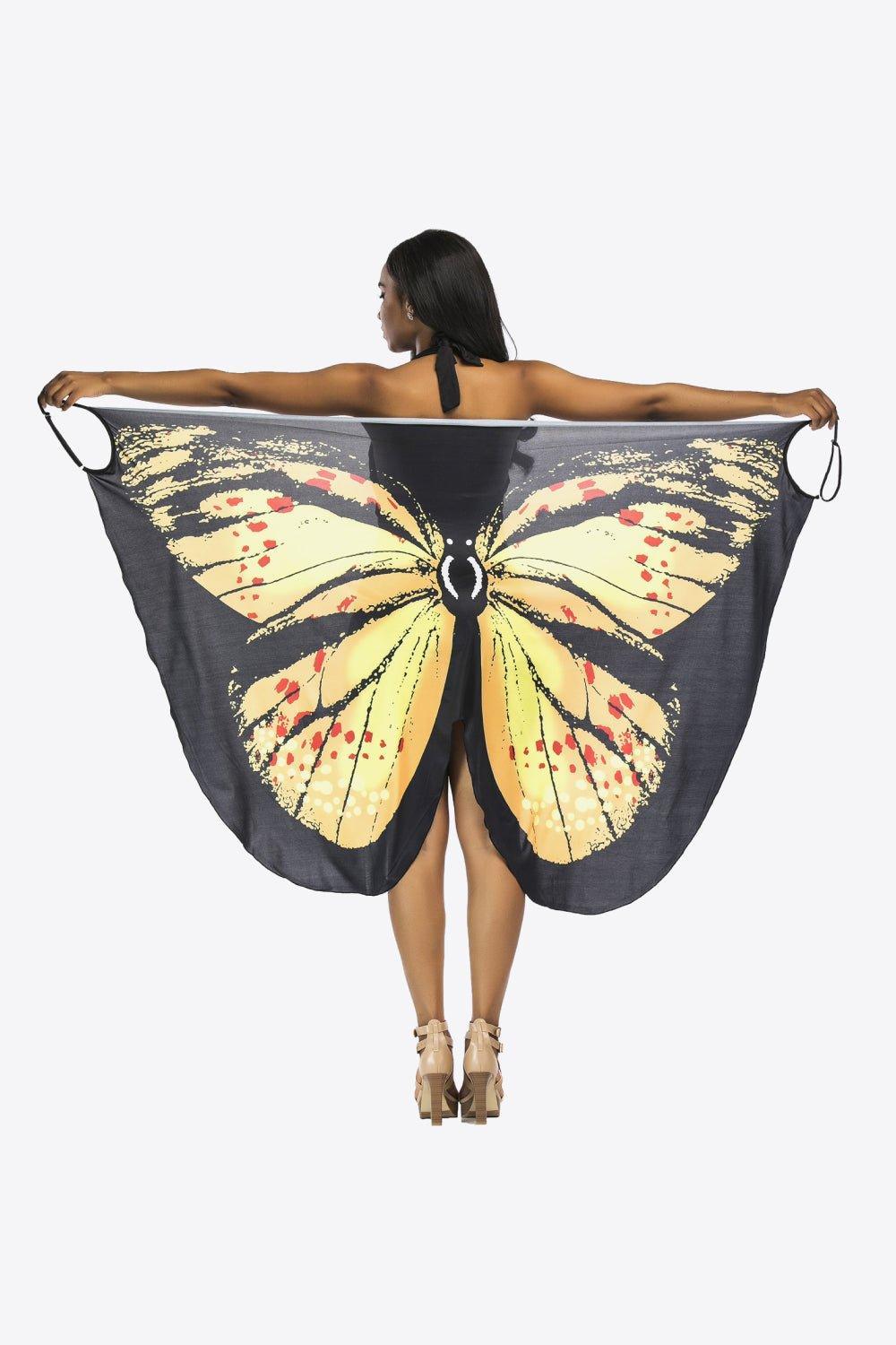 Butterfly Spaghetti Strap Cover Up - Admiresty
