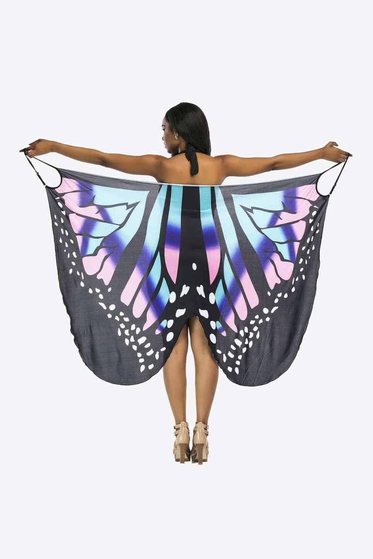Butterfly Spaghetti Strap Cover Up - Admiresty