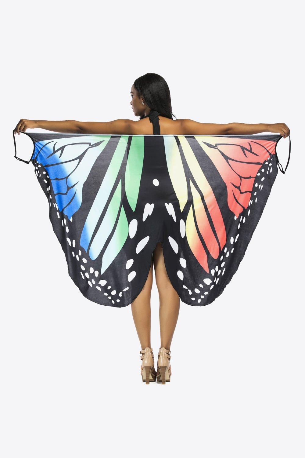 Butterfly Spaghetti Strap Cover Up - Admiresty