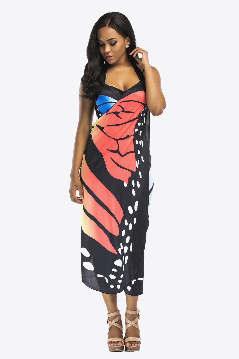 Butterfly Spaghetti Strap Cover Up - Admiresty