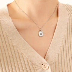 Butterfly Square Titanium Steel Pendant Necklace - Admiresty