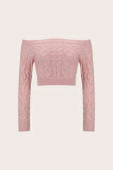 Cable - Knit Off - Shoulder Long Sleeve Sweater - Admiresty