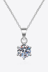 1 Carat Moissanite 925 Sterling Silver Necklace - Admiresty